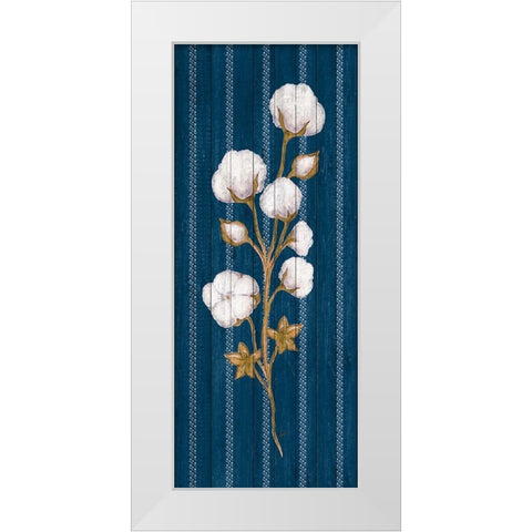Cotton Wood Floral Stripe I White Modern Wood Framed Art Print by Metz, Andi