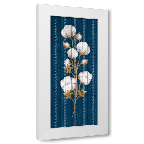 Cotton Wood Floral Stripe II White Modern Wood Framed Art Print by Metz, Andi