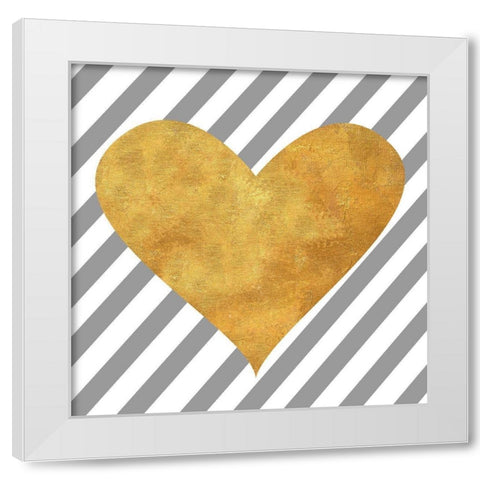 Loving Stripes White Modern Wood Framed Art Print by SD Graphics Studio