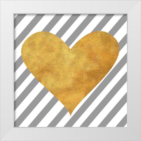Loving Stripes White Modern Wood Framed Art Print by SD Graphics Studio