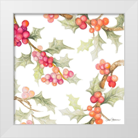 Watercolor Holly I White Modern Wood Framed Art Print by Gaynor, Janice