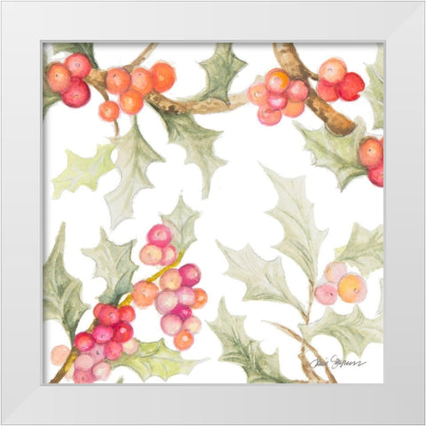 Watercolor Holly II White Modern Wood Framed Art Print by Gaynor, Janice