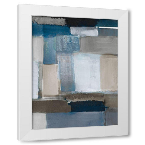 Blue Taupe Light I White Modern Wood Framed Art Print by Loreth, Lanie