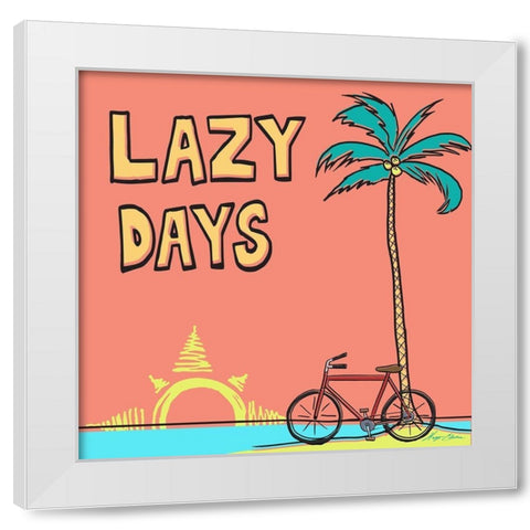 Lazy Days White Modern Wood Framed Art Print by Edwins, Hugo