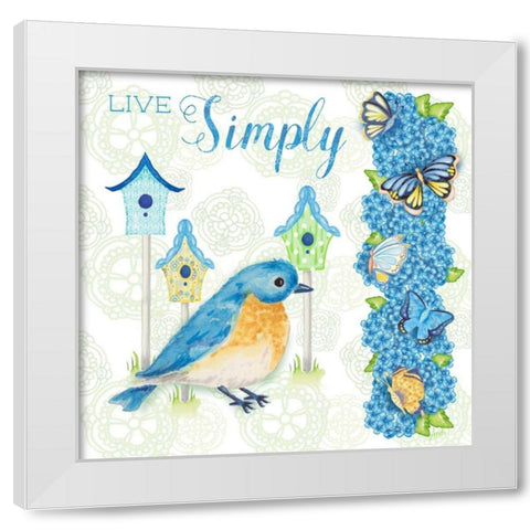 Yellow Bird II White Modern Wood Framed Art Print by Metz, Andi