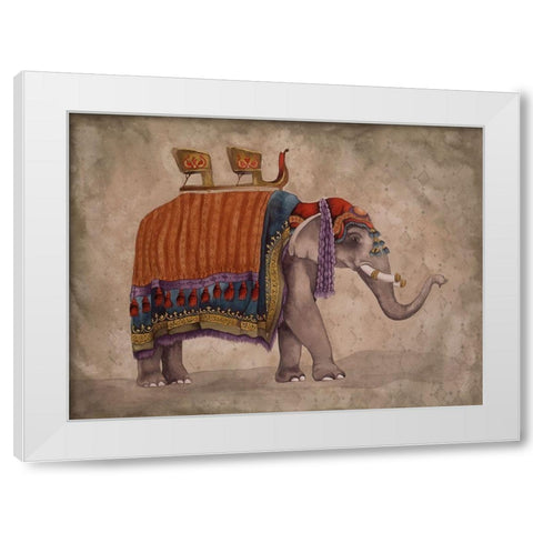 Ceremonial Elephants II White Modern Wood Framed Art Print by Medley, Elizabeth