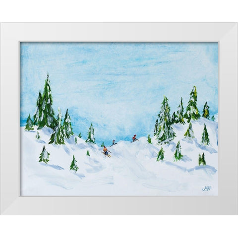 Winter Fun I White Modern Wood Framed Art Print by DeRice, Julie