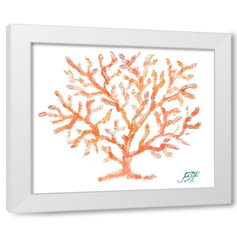 Coral I White Modern Wood Framed Art Print by DeRice, Julie