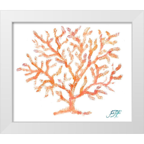 Coral I White Modern Wood Framed Art Print by DeRice, Julie