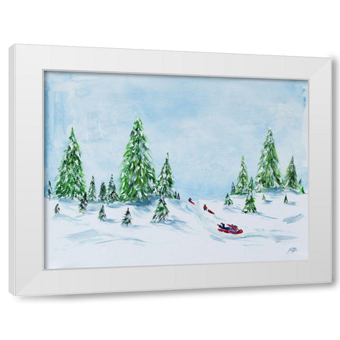 Winter Fun II White Modern Wood Framed Art Print by DeRice, Julie