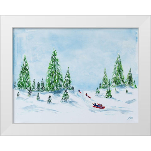 Winter Fun II White Modern Wood Framed Art Print by DeRice, Julie
