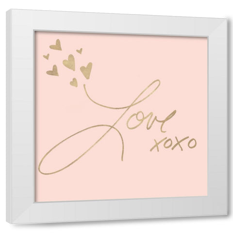 Kisses for Love White Modern Wood Framed Art Print by SD Graphics Studio