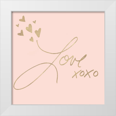Kisses for Love White Modern Wood Framed Art Print by SD Graphics Studio