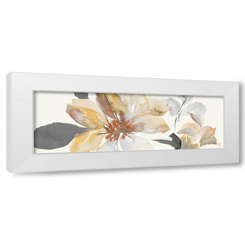 Neutral Clematis Panel II White Modern Wood Framed Art Print by Loreth, Lanie