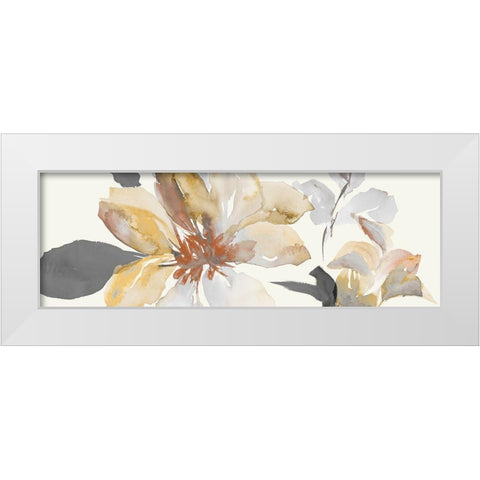 Neutral Clematis Panel II White Modern Wood Framed Art Print by Loreth, Lanie