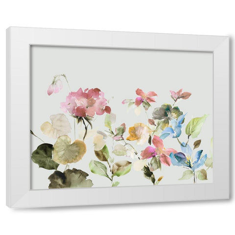 Geranium Garden I White Modern Wood Framed Art Print by Loreth, Lanie