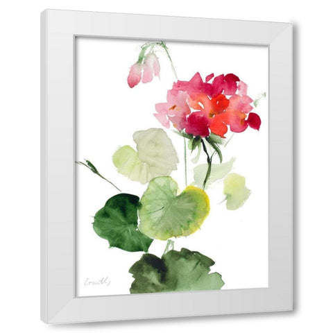 Geranium II White Modern Wood Framed Art Print by Loreth, Lanie