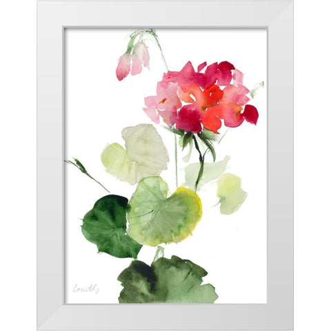 Geranium II White Modern Wood Framed Art Print by Loreth, Lanie