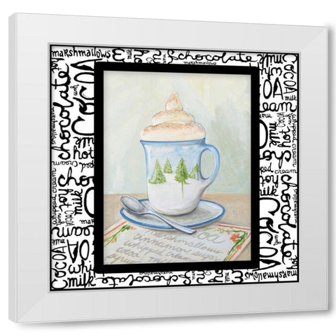 Tis the Season for Cocoa I White Modern Wood Framed Art Print by Diannart