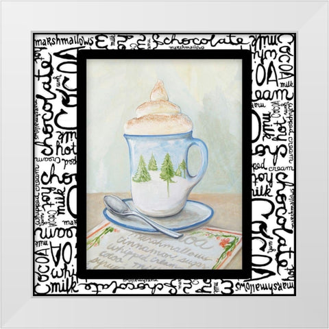 Tis the Season for Cocoa I White Modern Wood Framed Art Print by Diannart