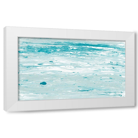 Blue Elemental Flow White Modern Wood Framed Art Print by Edwins, Hugo