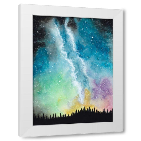 Magical Night Sky White Modern Wood Framed Art Print by Bucheli, Amaya