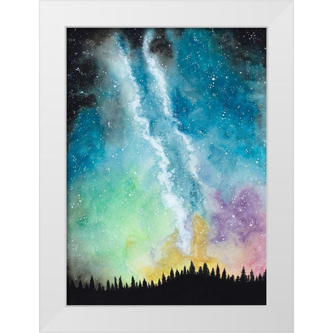 Magical Night Sky White Modern Wood Framed Art Print by Bucheli, Amaya