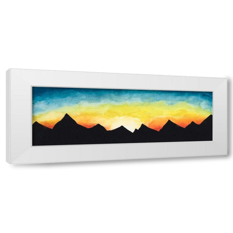 Sunrise over the Mountains White Modern Wood Framed Art Print by Bucheli, Amaya