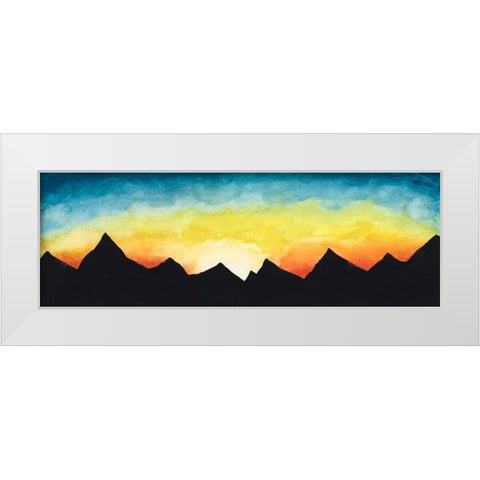 Sunrise over the Mountains White Modern Wood Framed Art Print by Bucheli, Amaya
