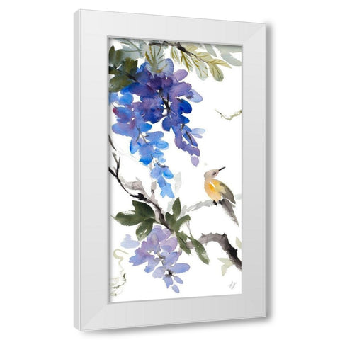 East of Full Moon Wisteria White Modern Wood Framed Art Print by Loreth, Lanie
