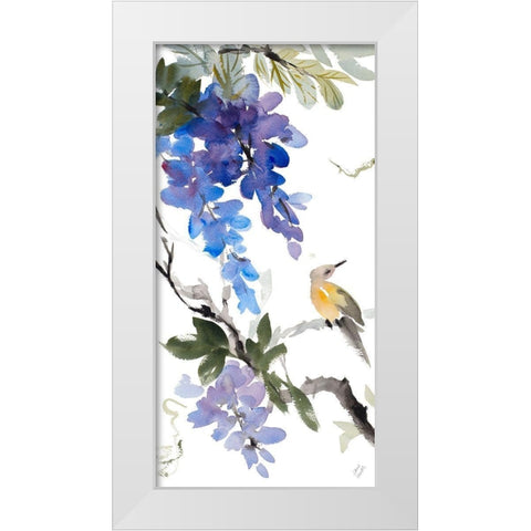 East of Full Moon Wisteria White Modern Wood Framed Art Print by Loreth, Lanie