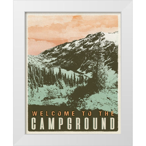 Campground White Modern Wood Framed Art Print by Wilson, Kali