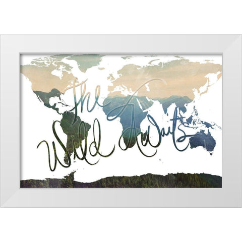 The WIld Awaits Map White Modern Wood Framed Art Print by Wilson, Kali