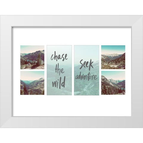 Adventure Collage White Modern Wood Framed Art Print by Wilson, Kali