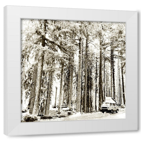 Snow In The Forest White Modern Wood Framed Art Print by Wilson, Kali