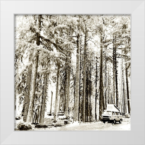 Snow In The Forest White Modern Wood Framed Art Print by Wilson, Kali