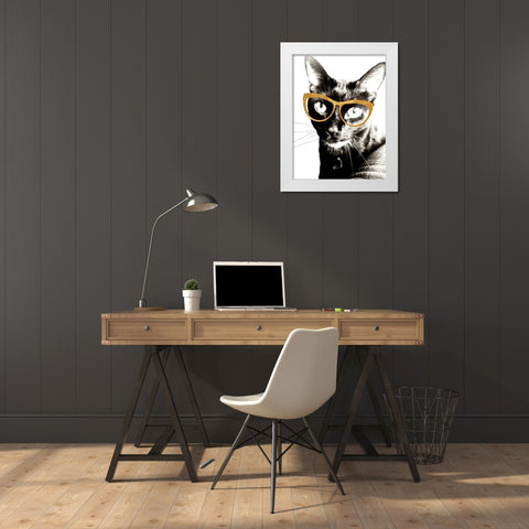 Cool Kat White Modern Wood Framed Art Print by Wilson, Kali