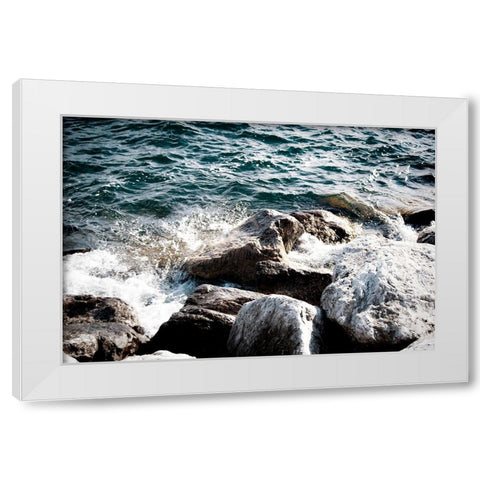 Crashing Waves White Modern Wood Framed Art Print by Wilson, Kali