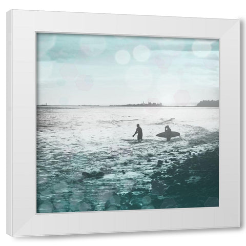 Pacific Surfer White Modern Wood Framed Art Print by Wilson, Kali