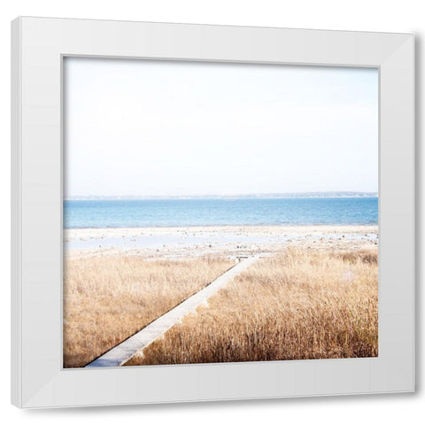 Grassy Shore White Modern Wood Framed Art Print by Wilson, Kali