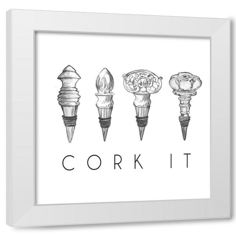 Cork It White Modern Wood Framed Art Print by Baker, Mary Beth