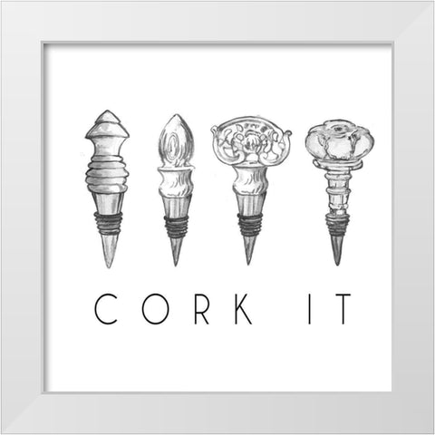 Cork It White Modern Wood Framed Art Print by Baker, Mary Beth