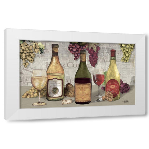 Uncork Wine Trio II White Modern Wood Framed Art Print by Baker, Mary Beth