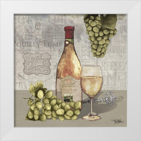 Wine and Grapes II White Modern Wood Framed Art Print by Baker, Mary Beth