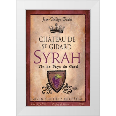 Still Life Wine Label VII White Modern Wood Framed Art Print by Baker, Mary Beth