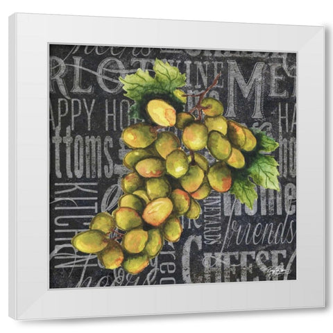 Wine Grapes I White Modern Wood Framed Art Print by Baker, Mary Beth