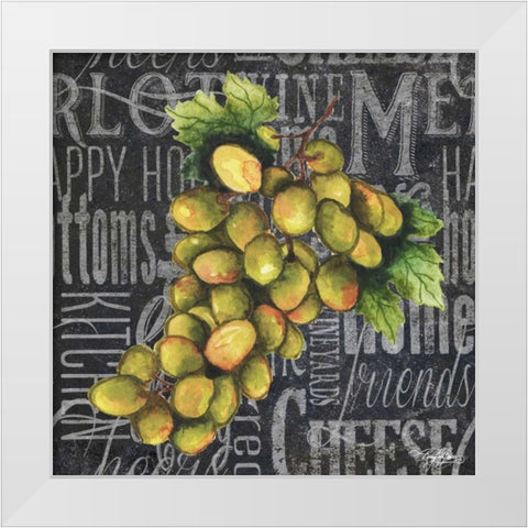 Wine Grapes I White Modern Wood Framed Art Print by Baker, Mary Beth