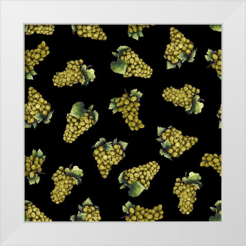 Wine Grapes Pattern B White Modern Wood Framed Art Print by Baker, Mary Beth