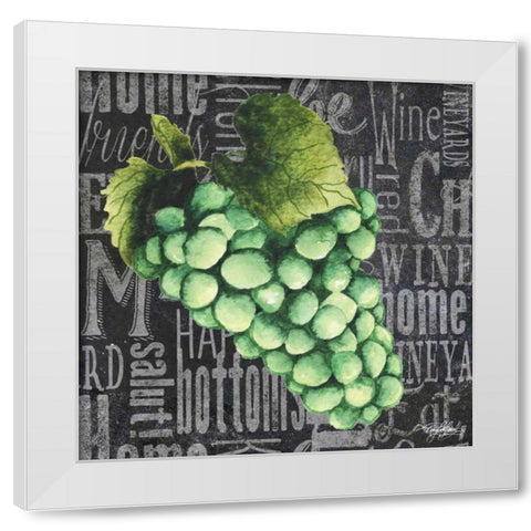 Wine Grapes II White Modern Wood Framed Art Print by Baker, Mary Beth