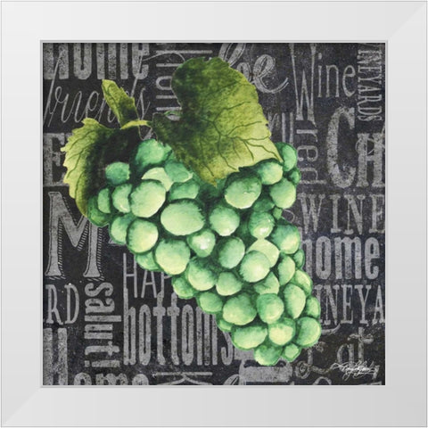Wine Grapes II White Modern Wood Framed Art Print by Baker, Mary Beth